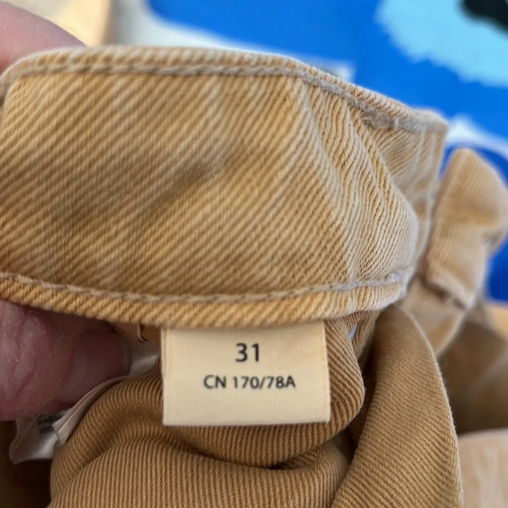 Monki EU brand jeans, women size 12, yellowish tan color, unfortunate st… - Picture 6 of 12